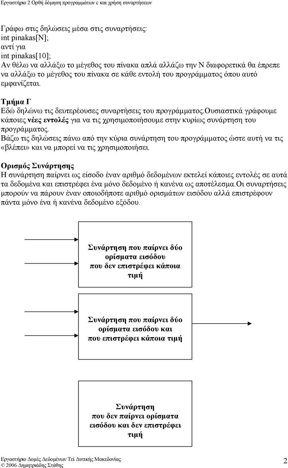 ουσιαστικά γράφουµε κάποιες νέες εντολές για να τις χρησιµοποιήσουµε στην κυρίως συνάρτηση του προγράµµατος.