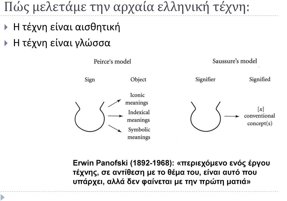 «περιεχόμενο ενός έργου τέχνης, σε αντίθεση με το θέμα