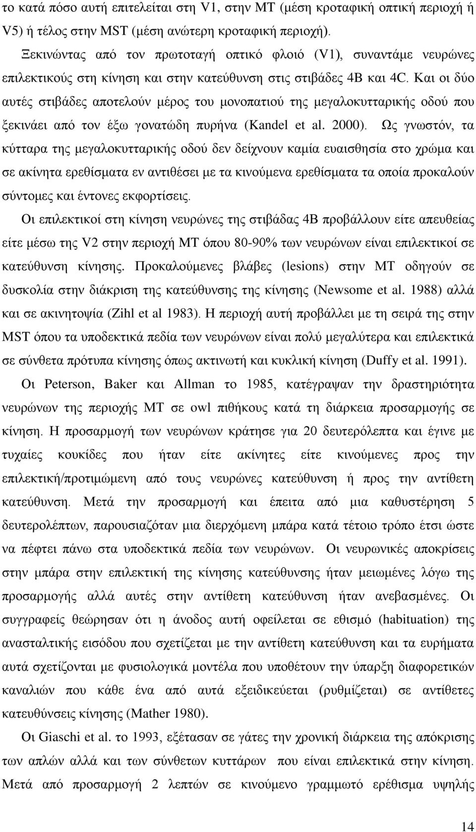 Και οι δύο αυτές στιβάδες αποτελούν μέρος του μονοπατιού της μεγαλοκυτταρικής οδού που ξεκινάει από τον έξω γονατώδη πυρήνα (Kandel et al. 2000).