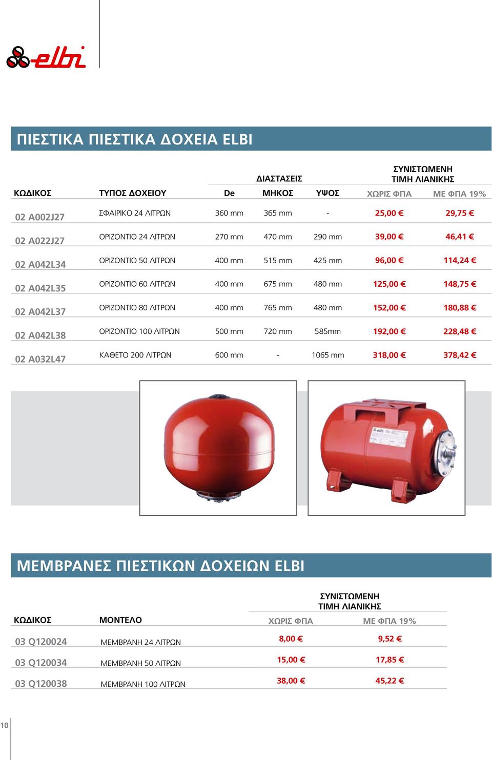 480 mm 125,00 148,75 ΟΡΙΖΟΝΤΙΟ 80 ΛΙΤΡΩΝ 400 mm 765 mm 480 mm 152,00 180,88 ΟΡΙΖΟΝΤΙΟ 100 ΛΙΤΡΩΝ 500 mm 720 mm 585mm 192,00 228,48 ΚΑΘΕΤΟ 200 ΛΙΤΡΩΝ 600 mm - 1065 mm 318,00 378,42