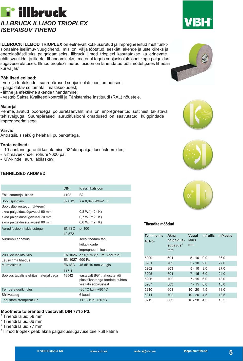 Illbruck illmod trioplexi kasutatakse ka erinevate ehitusvuukide ja liidete tihendamiseks, materjal tagab soojusisolatsiooni kogu paigaldussügavuse ulatuses.