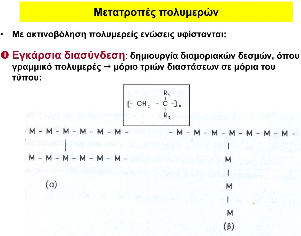 διασύνδεση: δημιουργία διαμοριακών δεσμών,