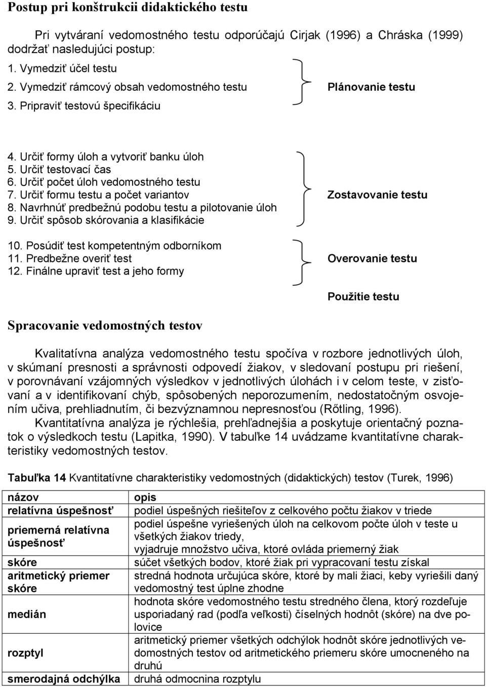 Určiť formu testu a počet variantov Zostavovanie testu 8. Navrhnúť predbežnú podobu testu a pilotovanie úloh 9. Určiť spôsob skórovania a klasifikácie 10. Posúdiť test kompetentným odborníkom 11.