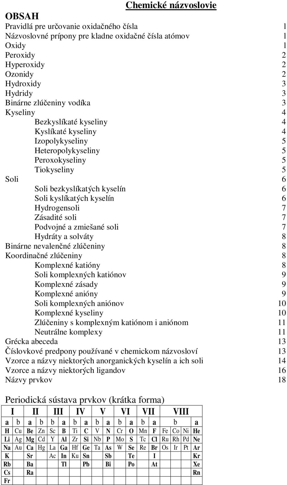 kyselín 6 Hydrogensoli 7 Zásadité soli 7 Podvojné a zmiešané soli 7 Hydráty a solváty 8 Binárne nevalenčné zlúčeniny 8 Koordinačné zlúčeniny 8 Komplexné katióny 8 Soli komplexných katiónov 9