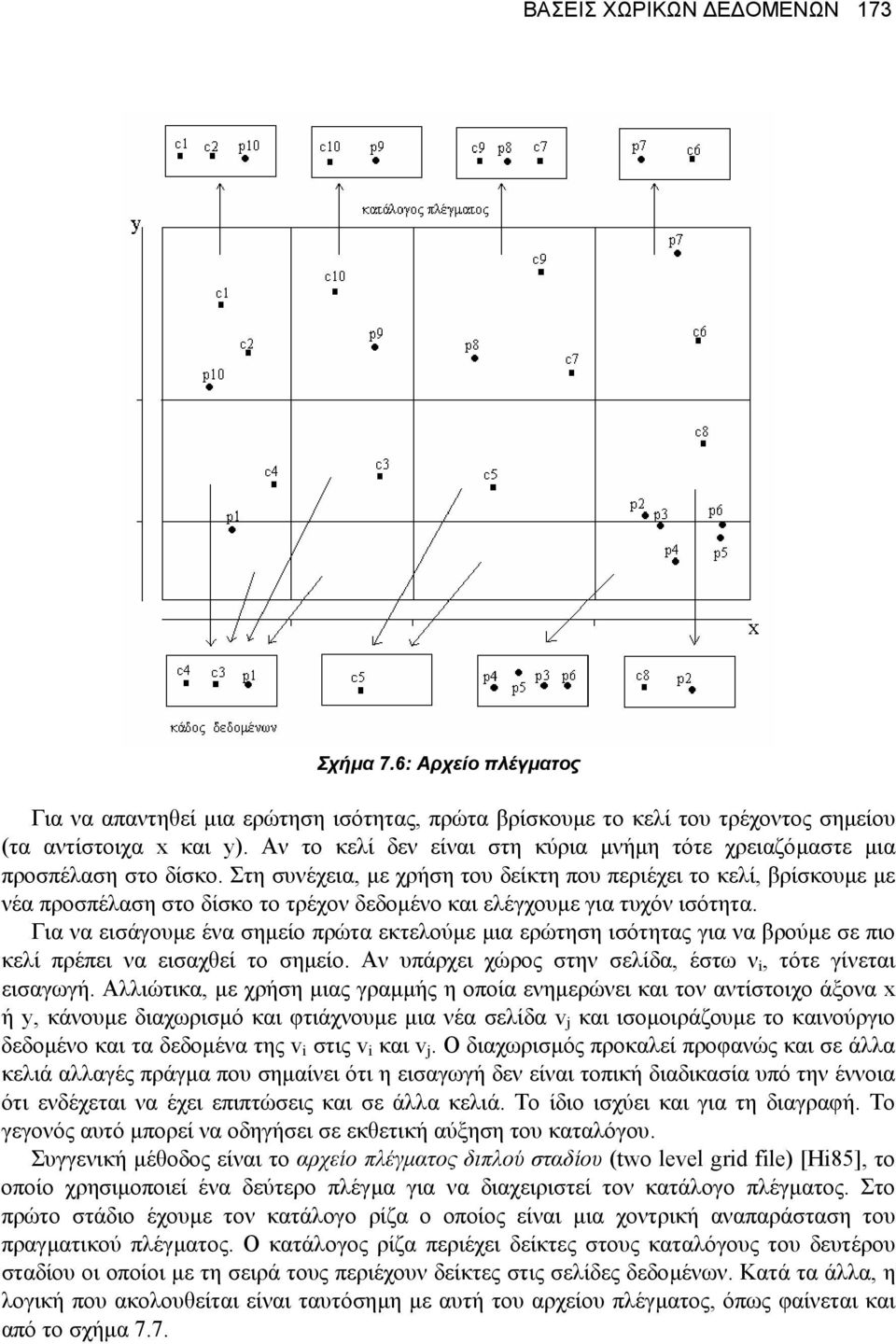 Στη συνέχεια, µε χρήση του δείκτη που περιέχει το κελί, βρίσκουµε µε νέα προσπέλαση στο δίσκο το τρέχον δεδοµένο και ελέγχουµε για τυχόν ισότητα.