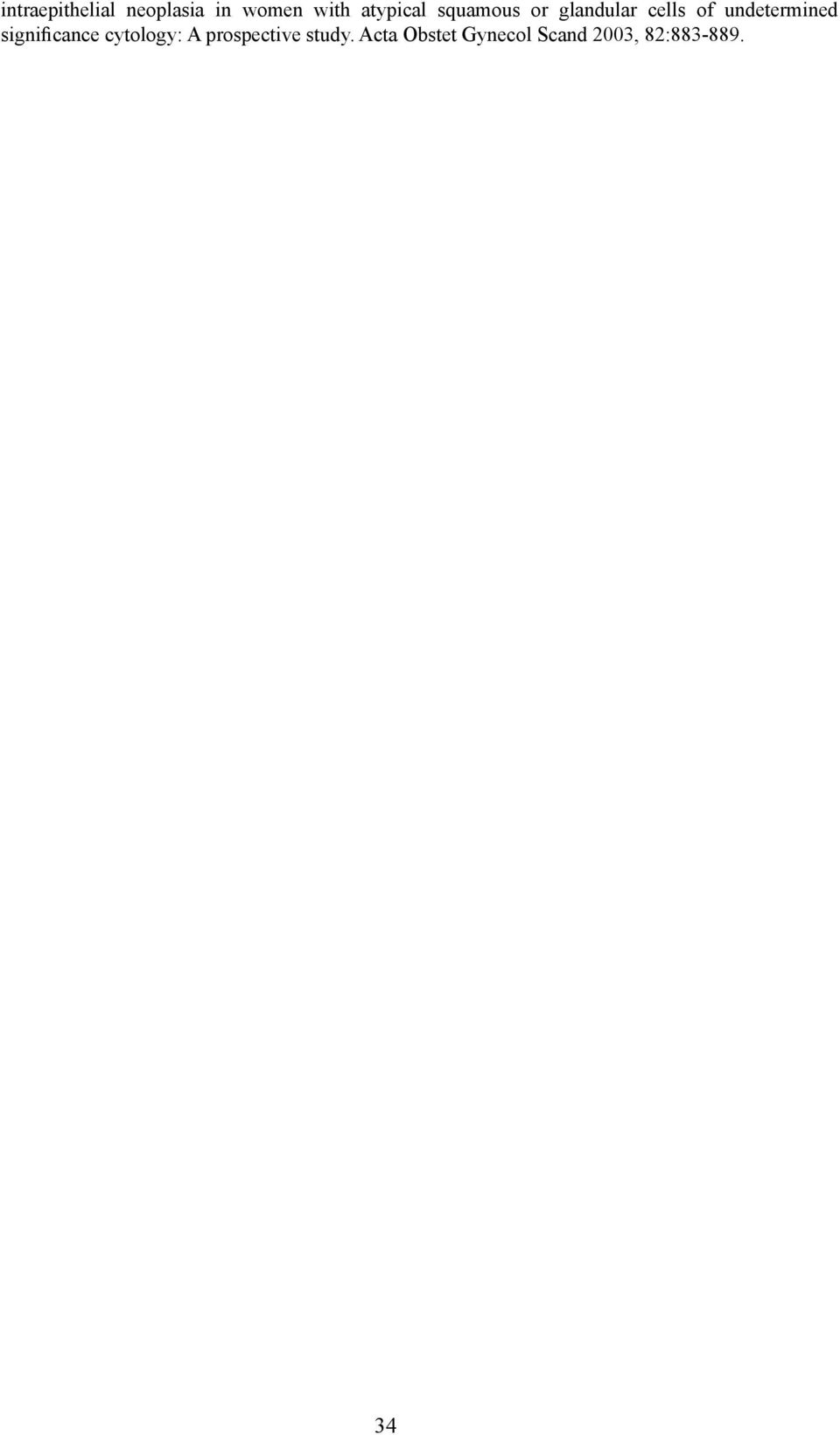 undetermined significance cytology: A