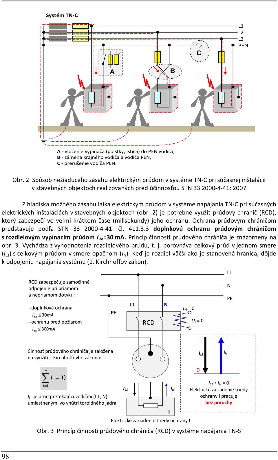 elektrickým prúdom v systéme napájania T C pri súčasných elektrických inštaláciách v stavebných objektoch (obr.