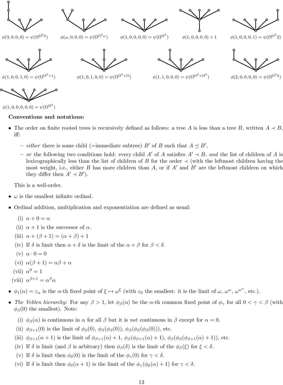than a tree B, written A B, iff: either there is some child (=immediate subtree) B of B such that A B, or the following two conditions hold: every child A of A satisfies A B, and the list of children