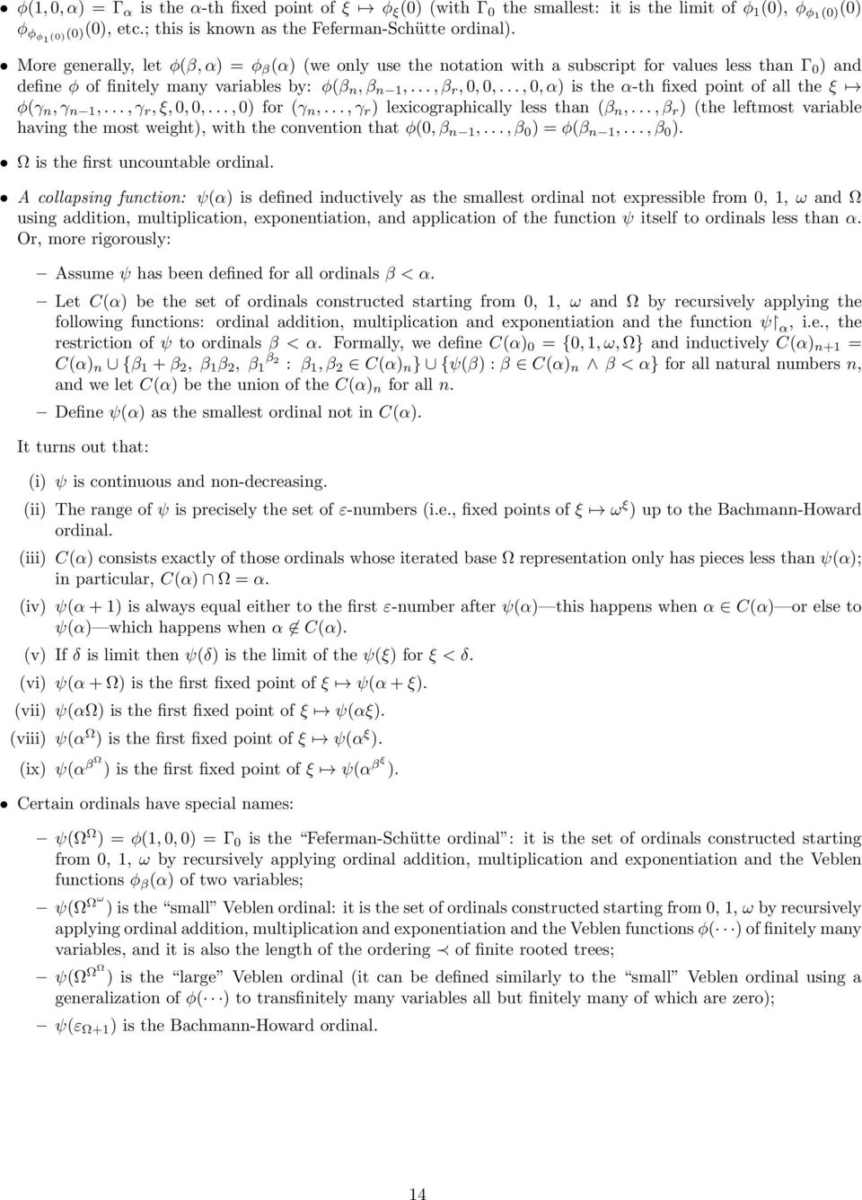 .., 0, α) is the α-th fixed point of all the ξ φ(γ n, γ n 1,..., γ r, ξ, 0, 0,..., 0) for (γ n,..., γ r ) lexicographically less than (β n,.