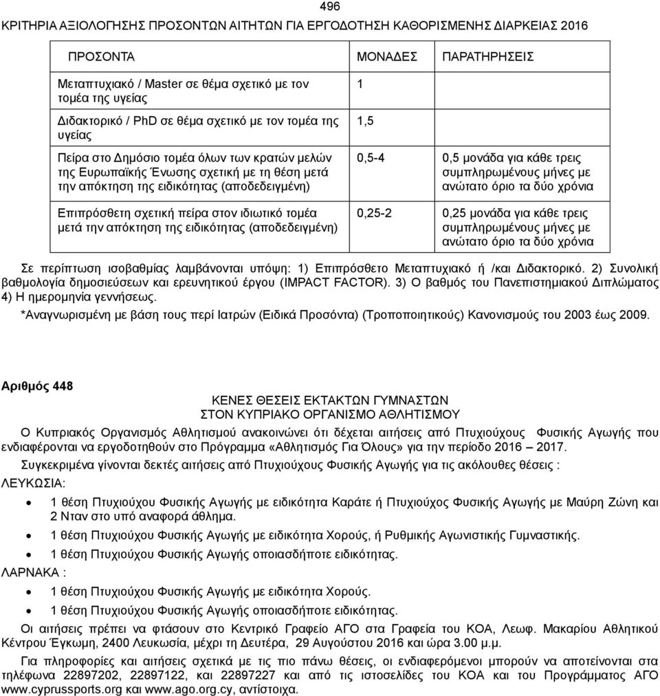 κεηά ηελ απφθηεζε ηεο εηδηθφηεηαο (απνδεδεηγκέλε) 1 1,5 0,5-4 0,5 κνλάδα γηα θάζε ηξεηο ζπκπιεξσκέλνπο κήλεο κε αλψηαην φξην ηα δχν ρξφληα 0,25-2 0,25 κνλάδα γηα θάζε ηξεηο ζπκπιεξσκέλνπο κήλεο κε