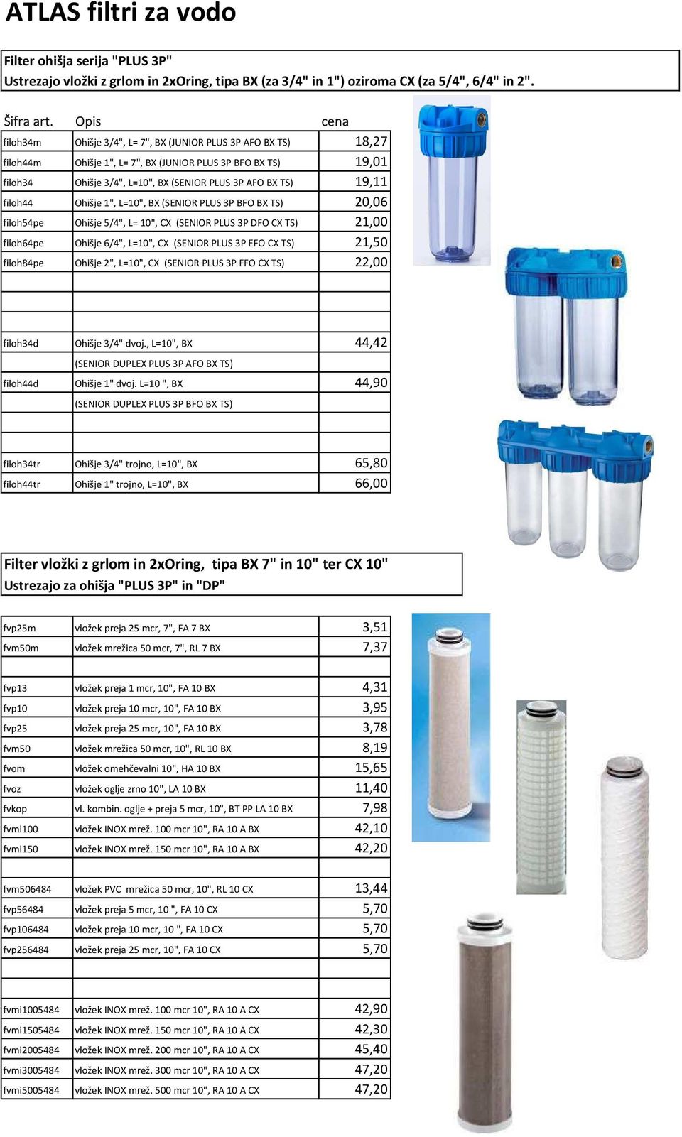 19,11 filoh44 Ohišje 1", L=10", BX (SENIOR PLUS 3P BFO BX TS) 20,06 filoh54pe Ohišje 5/4", L= 10", CX (SENIOR PLUS 3P DFO CX TS) 21,00 filoh64pe Ohišje 6/4", L=10", CX (SENIOR PLUS 3P EFO CX TS)