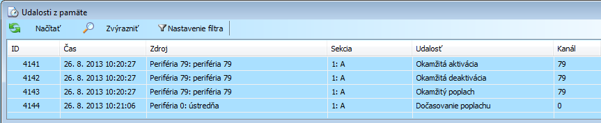 počítači (F-Link, J-Link): Žltá úroveň = blokovanie stopne sa iba aktivácia a sabotáž periférie (periféria funguje iba pre ovládanie PG výstupu).