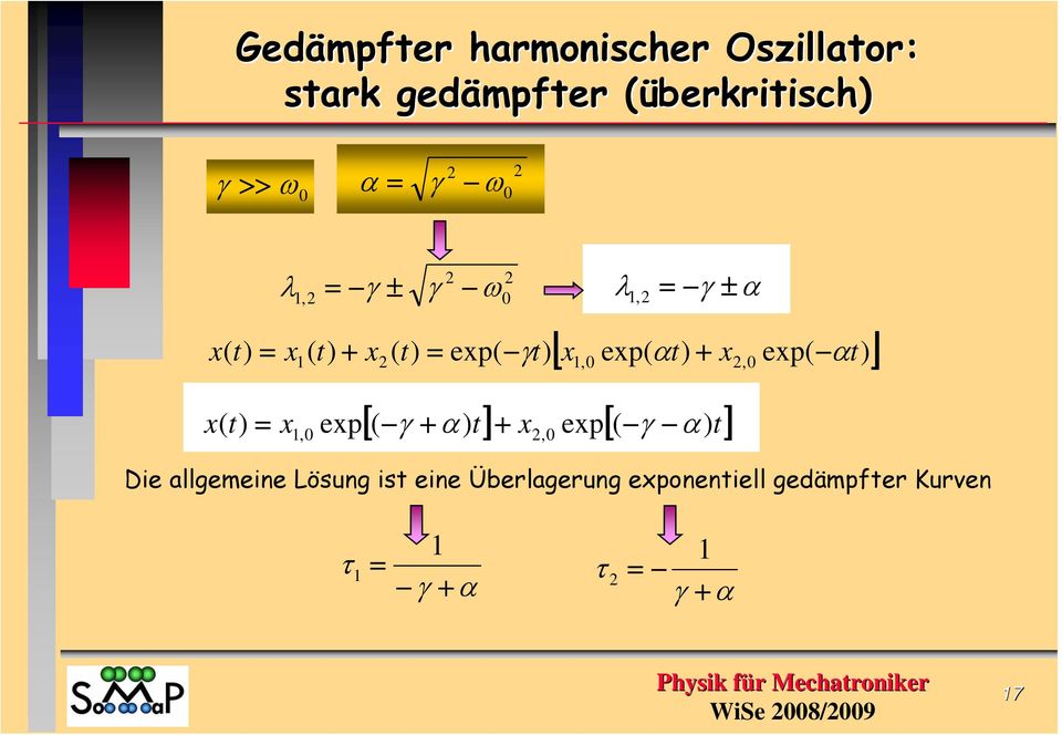 ( ep(,,, [( + α ] + ep[ ( ] ep (,, α Die allgemeine Lösung