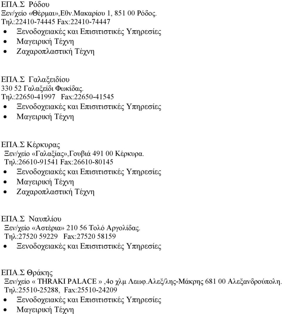 Σ Κέρκυρας Ξεν/χείο «Γαλαξίας»,Γουβιά 491 00 Κέρκυρα. Τηλ:26610-91541 Fax:26610-80145 ΕΠΑ.