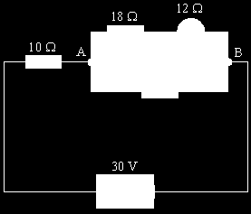 Q1. In the circuit shown in the figure below, the battery, of negligible internal resistance, has an emf of 30 V. The pd across the lamp is 6.0 V and its resistance is 12 Ω.