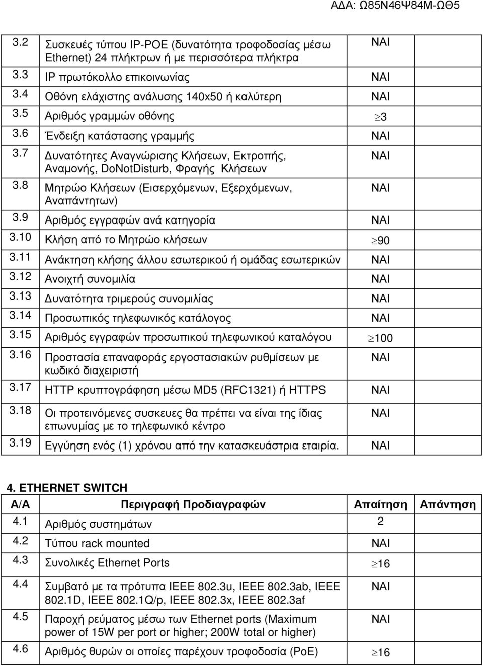 8 Μητρώο Κλήσεων (Εισερχόμενων, Εξερχόμενων, Αναπάντητων) 3.9 Αριθμός εγγραφών ανά κατηγορία 3.10 Κλήση από το Μητρώο κλήσεων 90 3.11 Ανάκτηση κλήσης άλλου εσωτερικού ή ομάδας εσωτερικών 3.