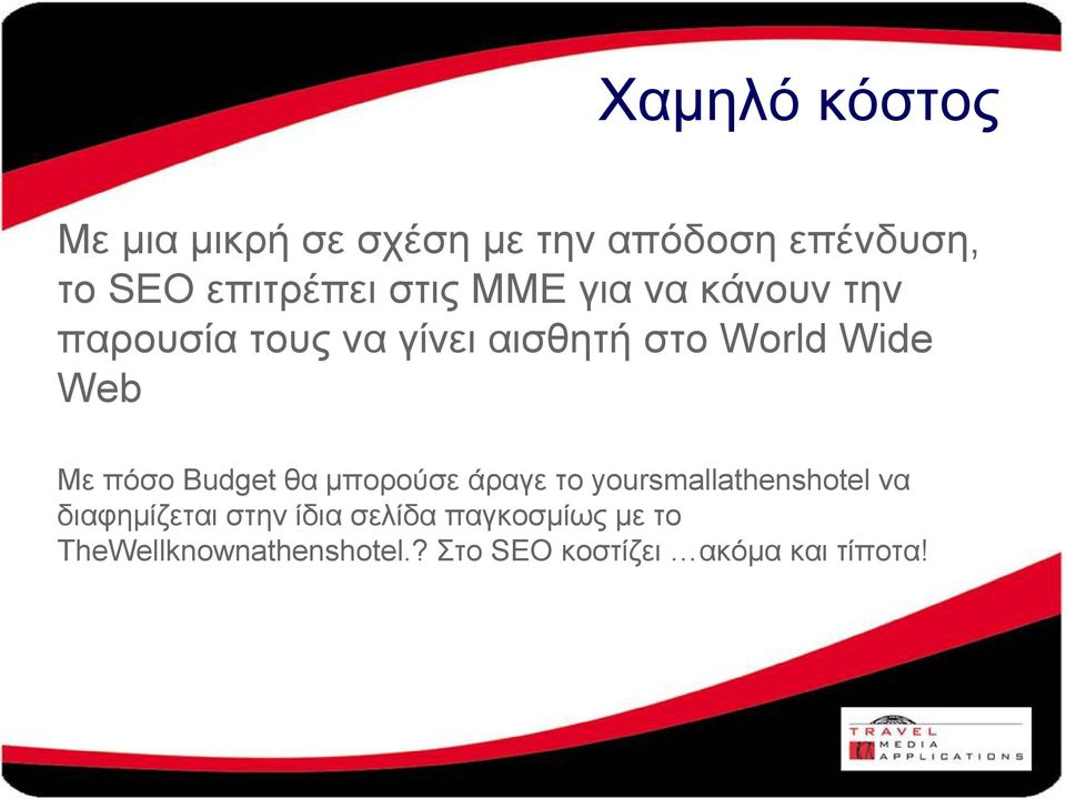 πόσο Budget θα µπορούσε άραγε το yoursmallathenshotel να διαφηµίζεται στην ίδια