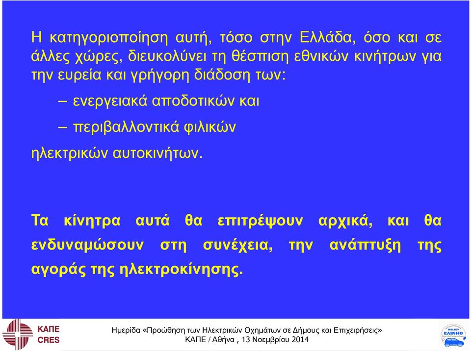 αποδοτικών και περιβαλλοντικά φιλικών ηλεκτρικών αυτοκινήτων.