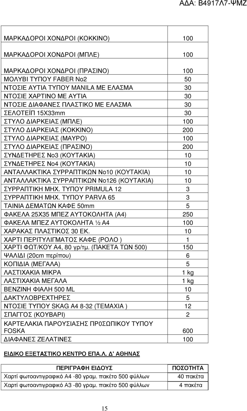 ΕΤΗΡΕΣ Νο4 (ΚΟΥΤΑΚΙΑ) 10 ΑΝΤΑΛΛΑΚΤΙΚΑ ΣΥΡΡΑΠΤΙΚΩΝ Νο10 (KOYTAKIA) 10 ΑΝΤΑΛΛΑΚΤΙΚΑ ΣΥΡΡΑΠΤΙΚΩΝ Νο126 (KOYTAKIA) 10 ΣΥΡΡΑΠΤΙΚΗ ΜΗΧ. ΤΥΠΟΥ PRIMULA 12 3 ΣΥΡΡΑΠΤΙΚΗ ΜΗΧ.