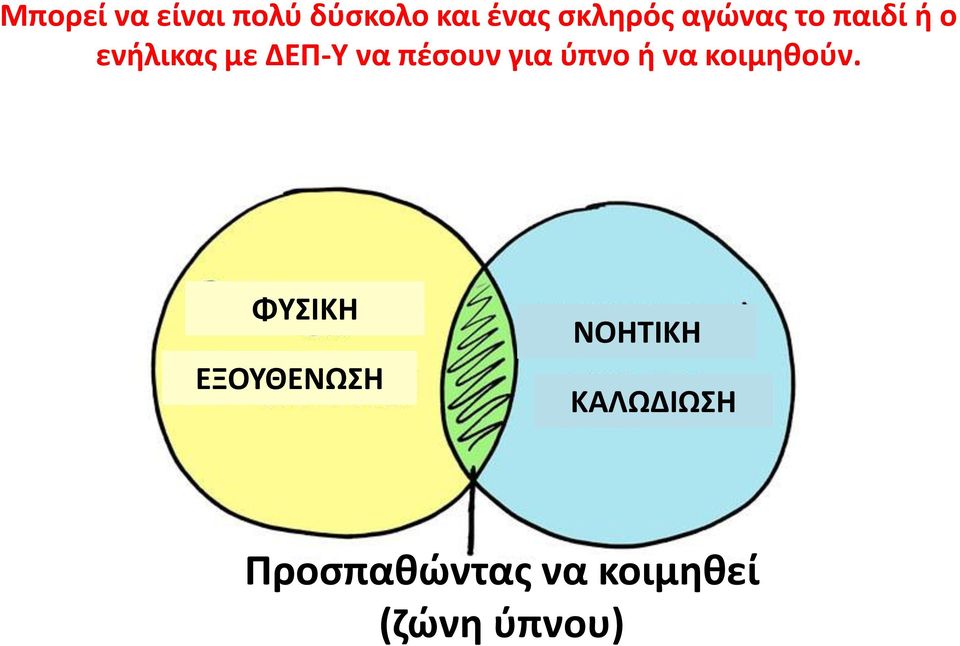 για ύπνο ή να κοιμηθούν.
