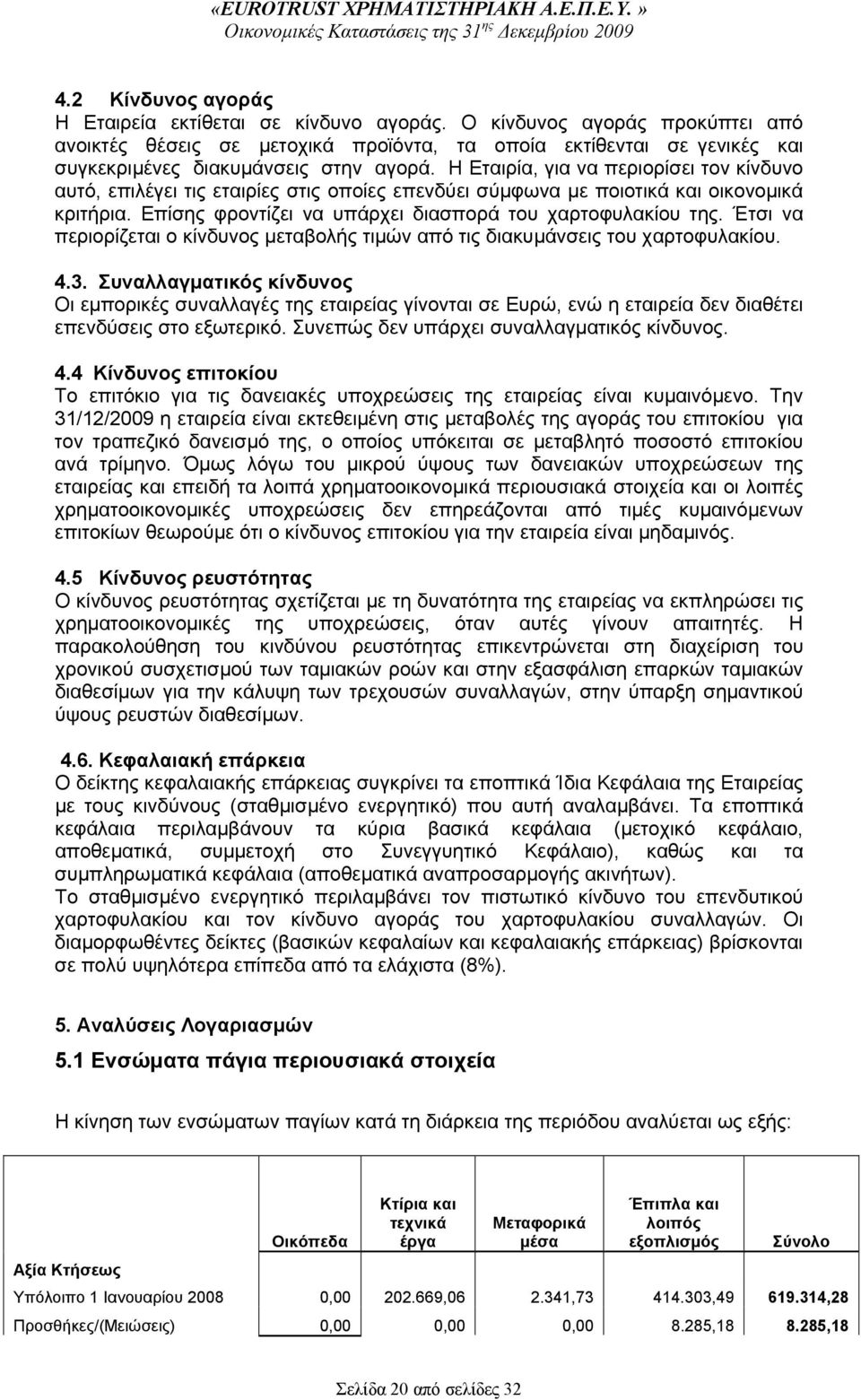 Η Εταιρία, για να περιορίσει τον κίνδυνο αυτό, επιλέγει τις εταιρίες στις οποίες επενδύει σύμφωνα με ποιοτικά και οικονομικά κριτήρια. Επίσης φροντίζει να υπάρχει διασπορά του χαρτοφυλακίου της.