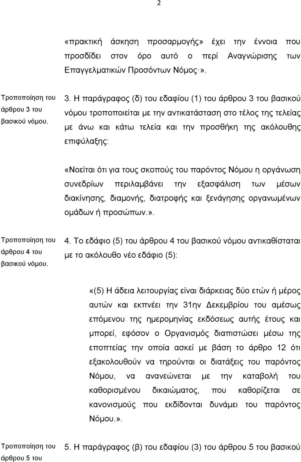 για τους σκοπούς του παρόντος Νόμου η οργάνωση συνεδρίων περιλαμβάνει την εξασφάλιση των μέσων διακίνησης, διαμονής, διατροφής και ξενάγησης οργανωμένων ομάδων ή προσώπων.». άρθρου 4 του 4.