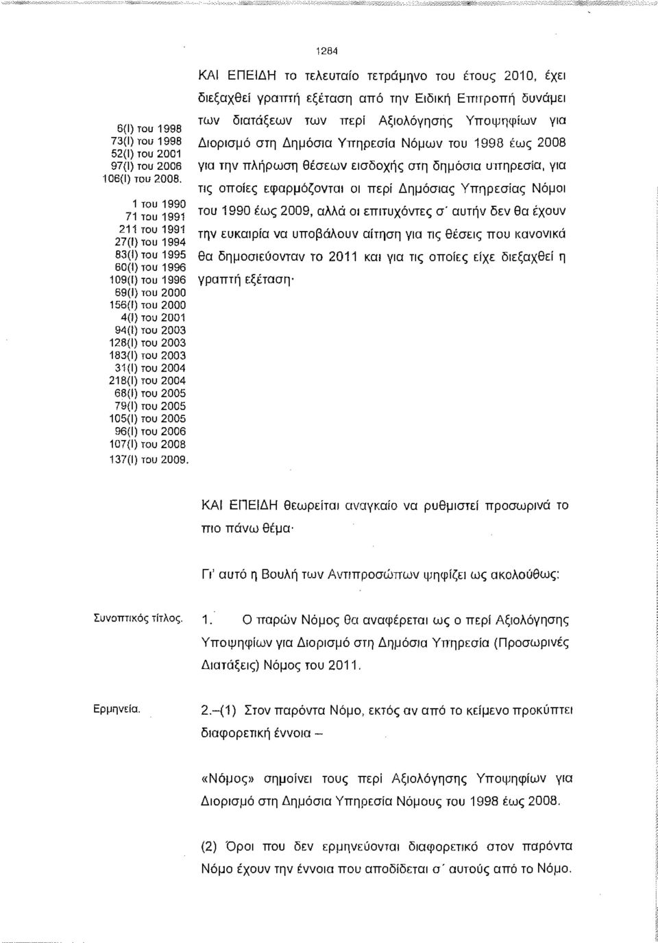 2004 218(1) του 2004 68(1) του 2005 79(1) του 2005 105(1) του 2005 96(1) του 2006 107(1) του 2008 2009.