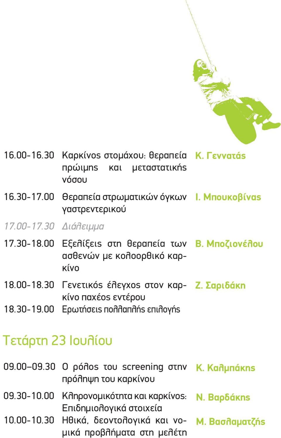 00 Ερωτήσεις πολλαπλής επιλογής Κ. Γεννατάς Ι. Μπουκοβίνας Β. Μποζιονέλου Ζ. Σαριδάκη Τετάρτη 23 Ιουλίου 09.00 09.