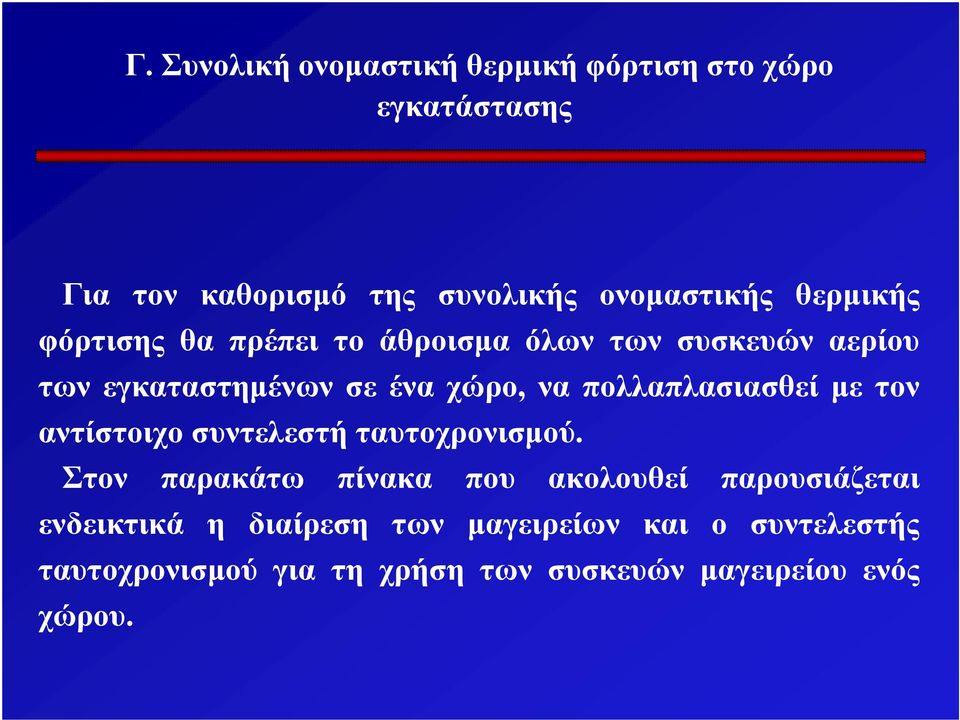 πολλαπλασιασθεί με τον αντίστοιχο συντελεστή ταυτοχρονισμού.