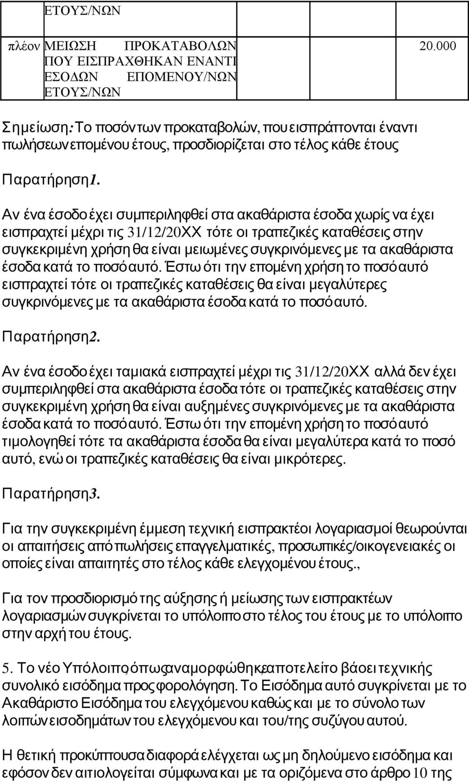 Αν ένα έσοδοέχει συμπεριληφθεί στα ακαθάριστα έσοδα χωρίς να έχει εισπραχτεί μέχρι τις 31/12/20 ΧΧ τότε οι τραπεζικές καταθέσεις στην συγκεκριμένη χρήση θα είναι μειωμένες συγκρινόμενες με τα