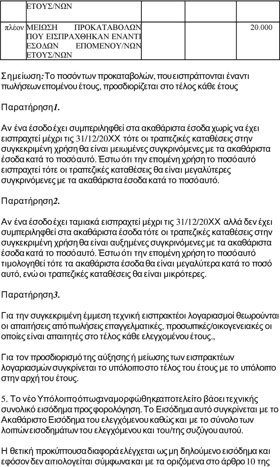 Αν ένα έσοδοέχει συμπεριληφθεί στα ακαθάριστα έσοδα χωρίς να έχει εισπραχτεί μέχρι τις 31/12/20 ΧΧ τότε οι τραπεζικές καταθέσεις στην συγκεκριμένη χρήση θα είναι μειωμένες συγκρινόμενες με τα