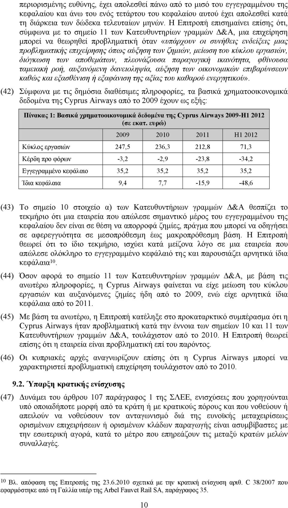 επιχείρησης όπως αύξηση των ζημιών, μείωση του κύκλου εργασιών, διόγκωση των αποθεμάτων, πλεονάζουσα παραγωγική ικανότητα, φθίνουσα ταμειακή ροή, αυξανόμενη δανειοληψία, αύξηση των οικονομικών