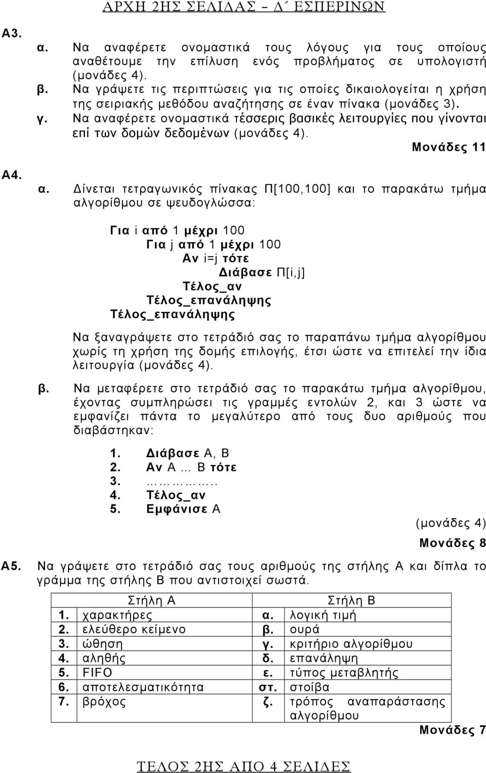 Μονάδες 11 α.