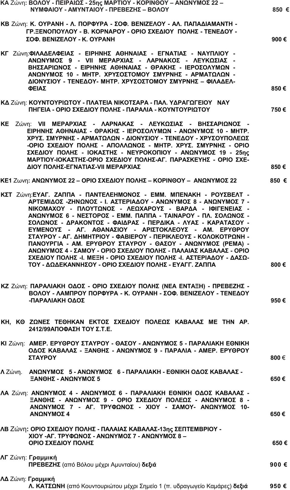 ΟΥΡΑΝΗ 900 ΚΓ Ζώνη:ΦΙΛΑΔΕΛΦΕΙΑΣ - ΕΙΡΗΝΗΣ ΑΘΗΝΑΙΑΣ - ΕΓΝΑΤΙΑΣ - ΝΑΥΠΛΙΟΥ - ΑΝΩΝΥΜΟΣ 9 - VII ΜΕΡΑΡΧΙΑΣ - ΛΑΡΝΑΚΟΣ - ΛΕΥΚΩΣΙΑΣ - ΒΗΣΣΑΡΙΩΝΟΣ - ΕΙΡΗΝΗΣ ΑΘΗΝΑΙΑΣ - ΘΡΑΚΗΣ - ΙΕΡΟΣΟΛΥΜΩΝ - ΑΝΩΝΥΜΟΣ 10 -