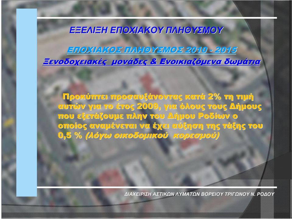 για το έτος 2009 09, για όλους τους Δήμους που εξετάζουμε πλην του Δήμου