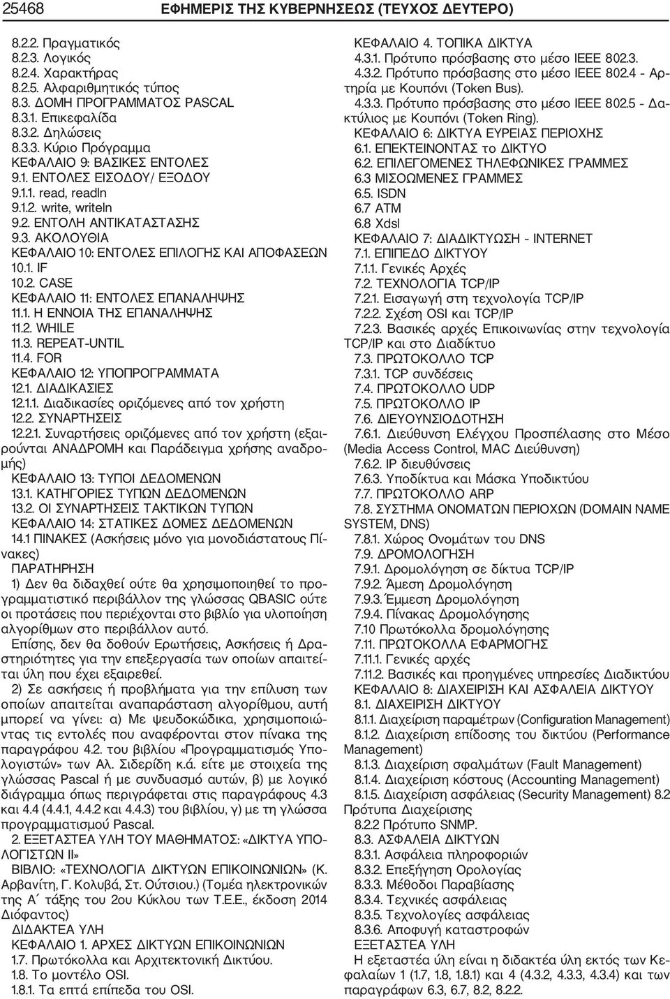 1. Η ΕΝΝΟΙΑ ΤΗΣ ΕΠΑΝΑΛΗΨΗΣ 11.2. WHILE 11.3. REPEAT UNTIL 11.4. FOR ΚΕΦΑΛΑΙΟ 12: ΥΠΟΠΡΟΓΡΑΜΜΑΤΑ 12.1. ΔΙΑΔΙΚΑΣΙΕΣ 12.1.1. Διαδικασίες οριζόμενες από τον χρήστη 12.2. ΣΥΝΑΡΤΗΣΕΙΣ 12.2.1. Συναρτήσεις οριζόμενες από τον χρήστη (εξαι ρούνται ΑΝΑΔΡΟΜΗ και Παράδειγμα χρήσης αναδρο μής) ΚΕΦΑΛΑΙΟ 13: ΤΥΠΟΙ ΔΕΔΟΜΕΝΩΝ 13.