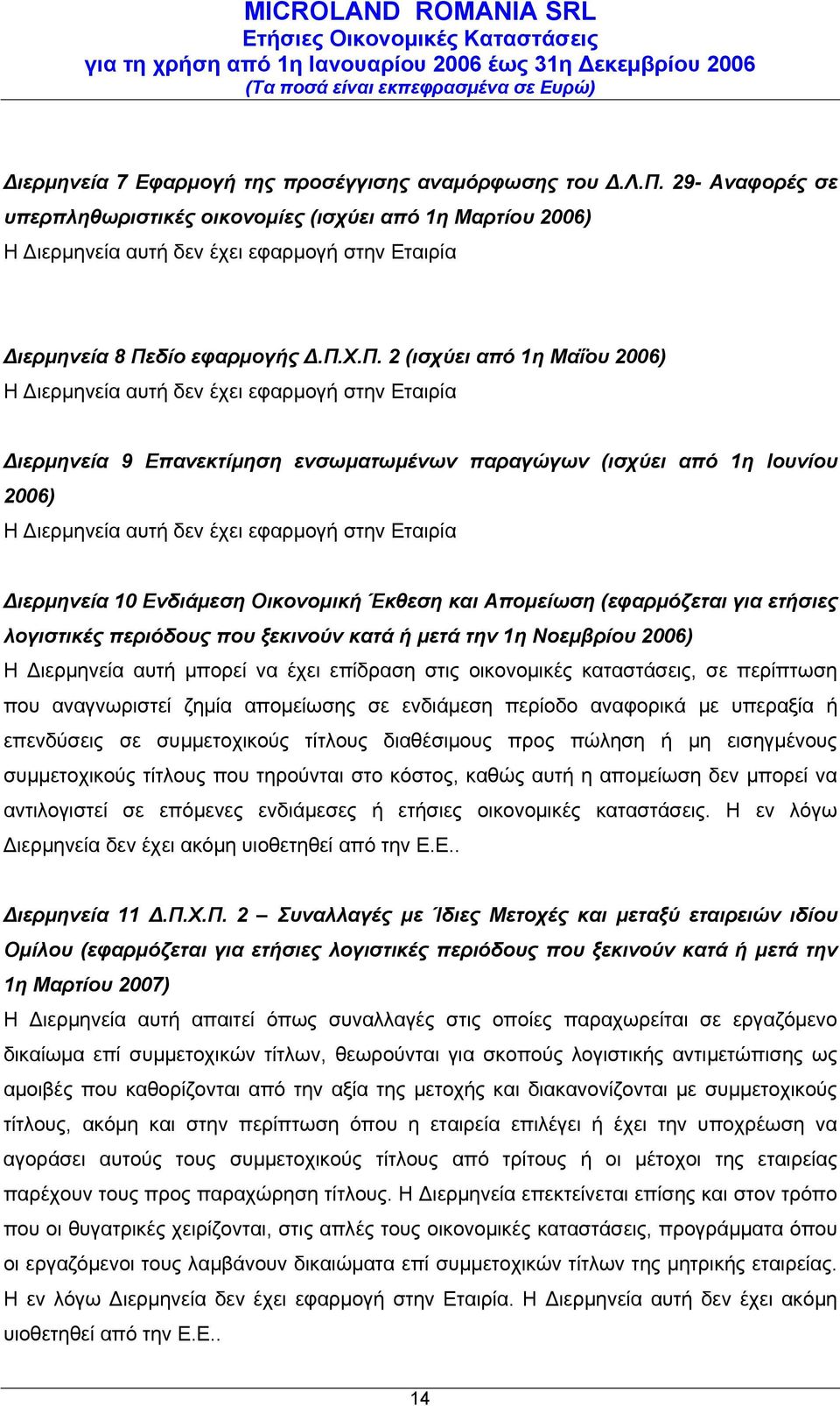 δίο εφαρμογής Δ.Π.