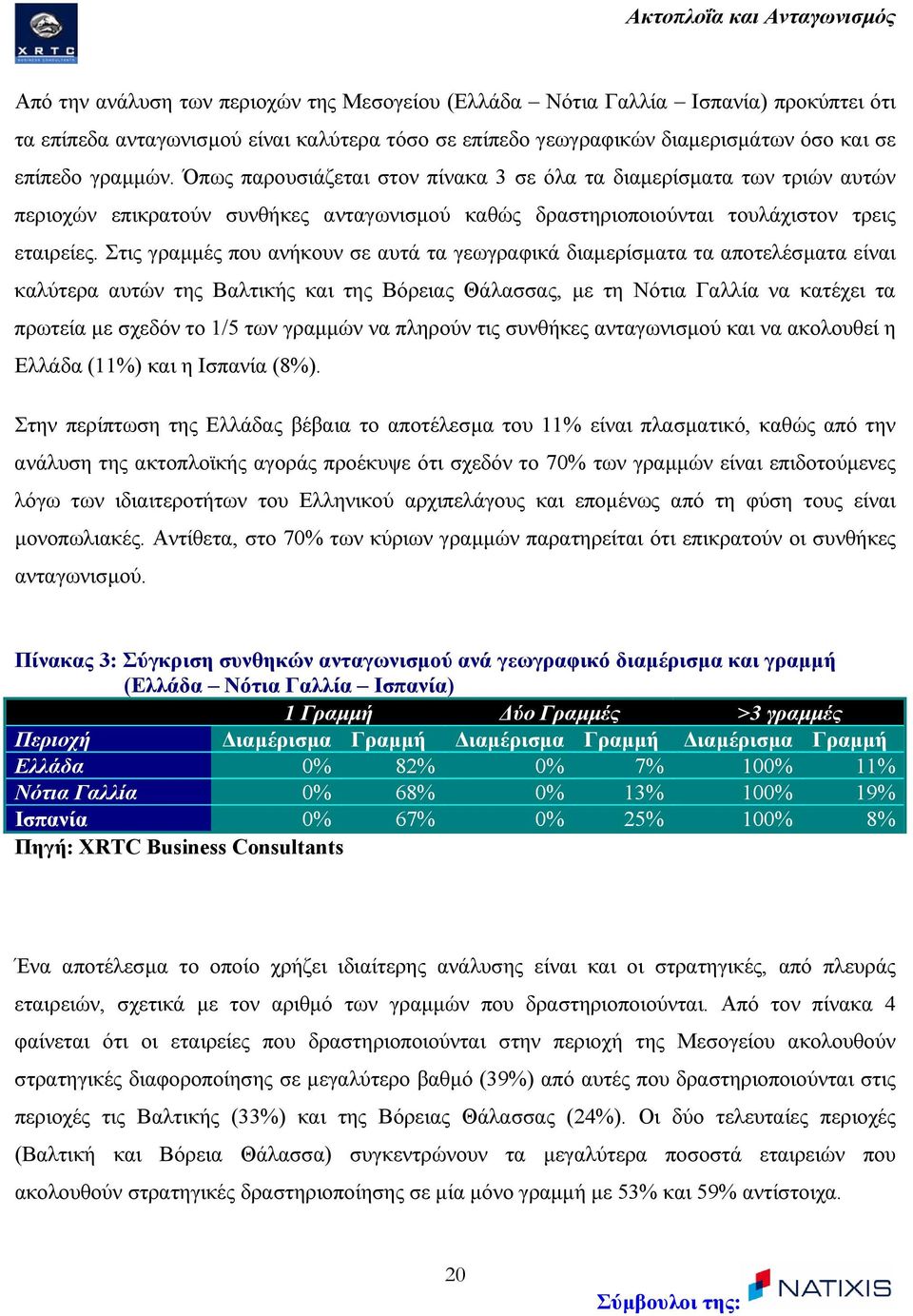 Στις γραµµές που ανήκουν σε αυτά τα γεωγραφικά διαµερίσµατα τα αποτελέσµατα είναι καλύτερα αυτών της Βαλτικής και της Βόρειας Θάλασσας, µε τη Νότια Γαλλία να κατέχει τα πρωτεία µε σχεδόν το 1/5 των