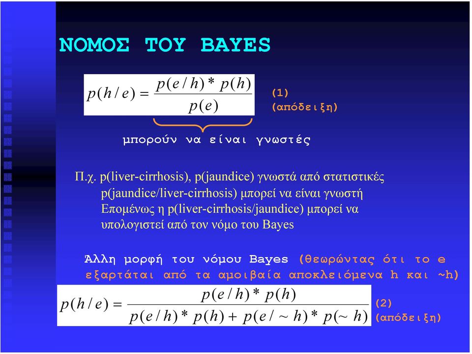 Εποµένως η lvr-crross/jaundc µπορεί να υπολογιστεί από τον νόµο του Bays ~ * ~ / *