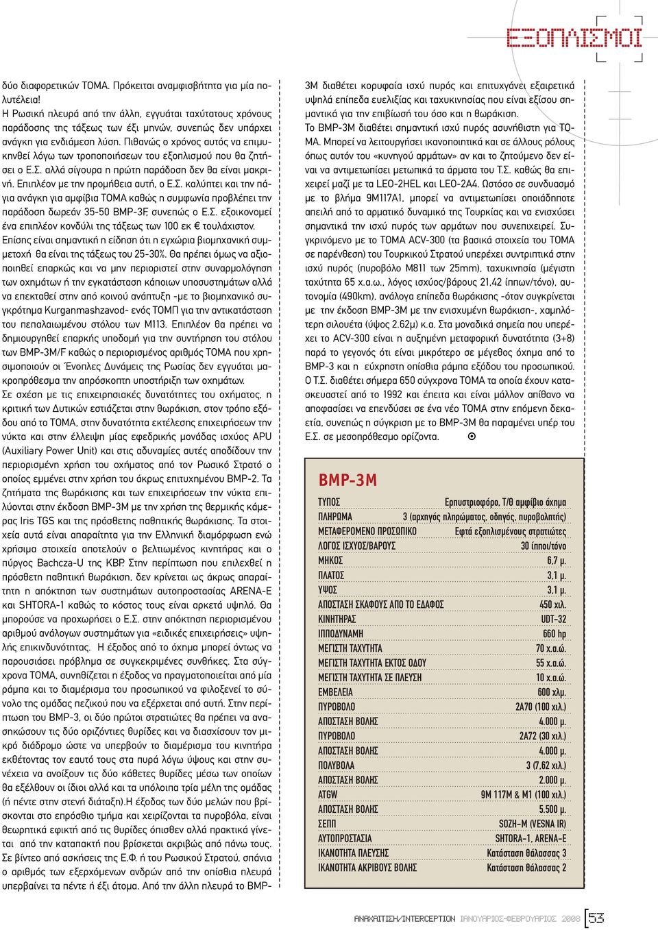 Πιθανώς ο χρόνος αυτός να επιµυκηνθεί λόγω των τροποποιήσεων του εξοπλισµού που θα ζητήσει ο Ε.Σ.