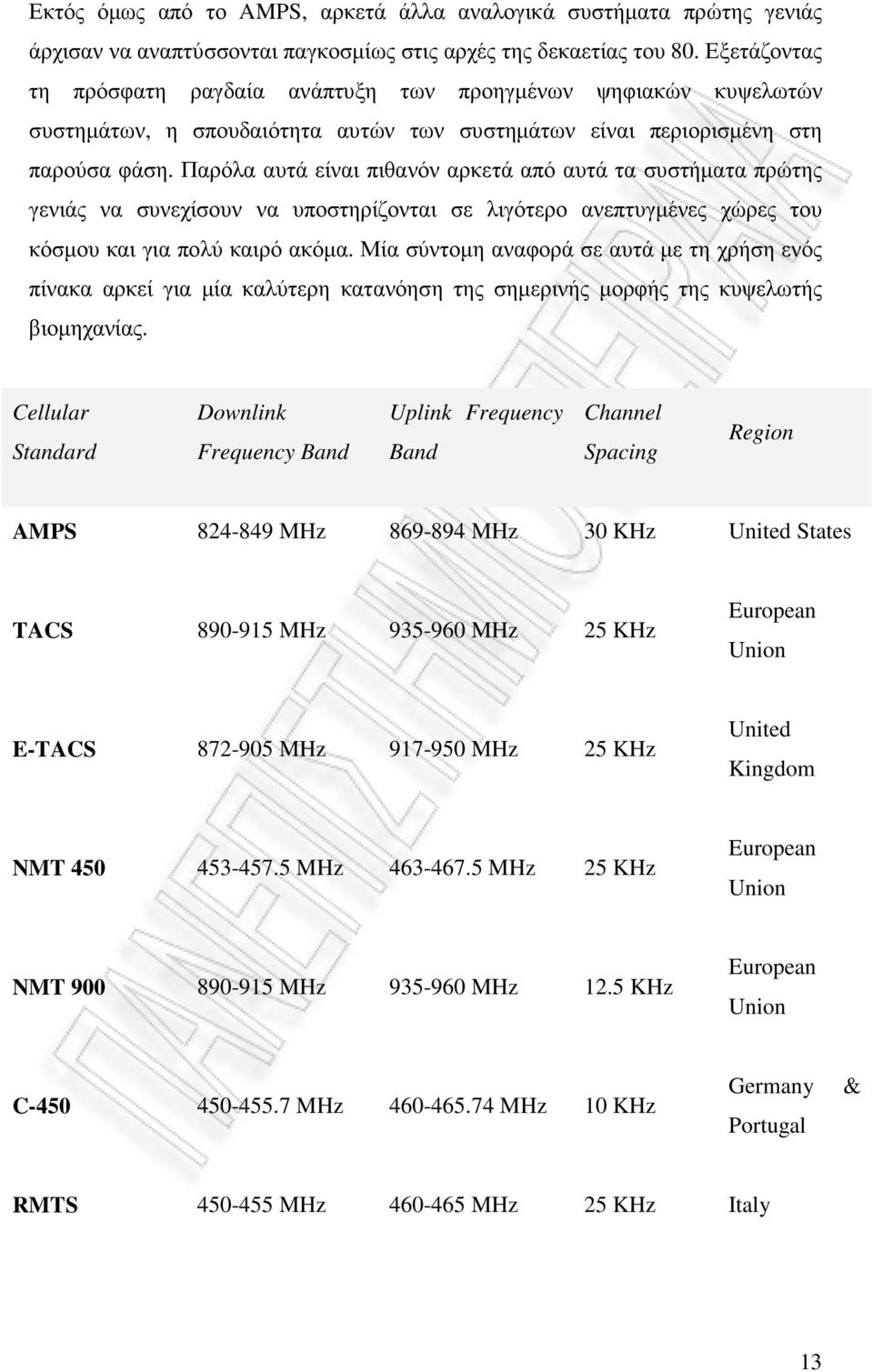 Παρόλα αυτά είναι πιθανόν αρκετά από αυτά τα συστήµατα πρώτης γενιάς να συνεχίσουν να υποστηρίζονται σε λιγότερο ανεπτυγµένες χώρες του κόσµου και για πολύ καιρό ακόµα.