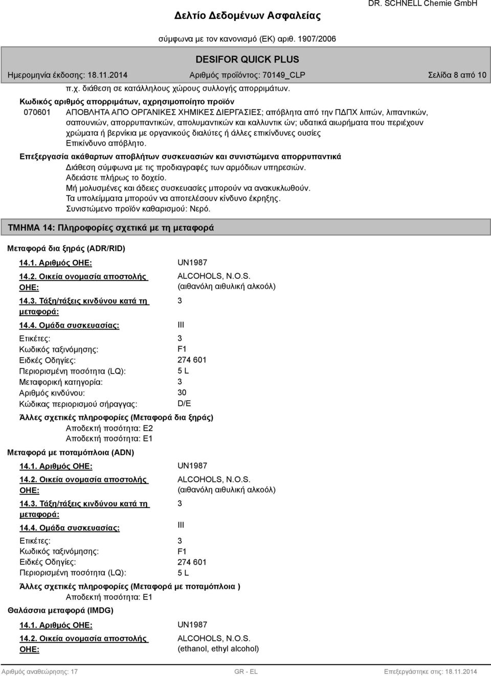 ών; υδατικά αιωρήματα που περιέχουν χρώματα ή βερνίκια με οργανικούς διαλύτες ή άλλες επικίνδυνες ουσίες Επικίνδυνο απόβλητο.