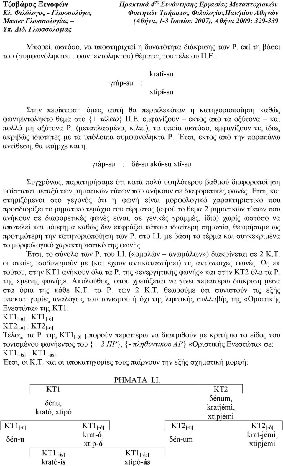 (µεταπλασµένα, κ.λπ.), τα οποία ωστόσο, εµφανίζουν τις ίδιες ακριβώς ιδιότητες µε τα υπόλοιπα συµφωνόληκτα Ρ.