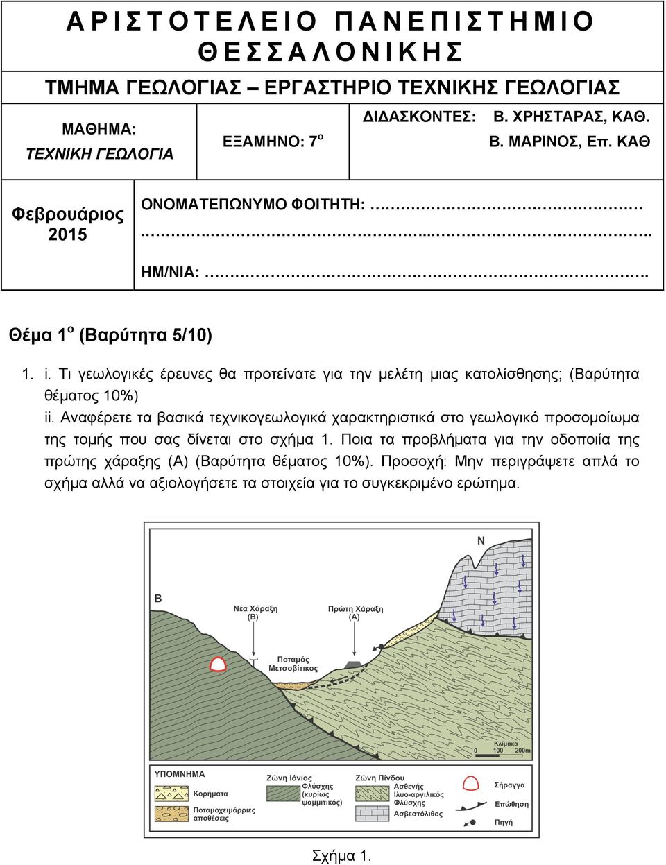 Τι γεωλογικές έρευνες θα προτείνατε για την µελέτη µιας κατολίσθησης; (Βαρύτητα θέµατος 10%) ii.