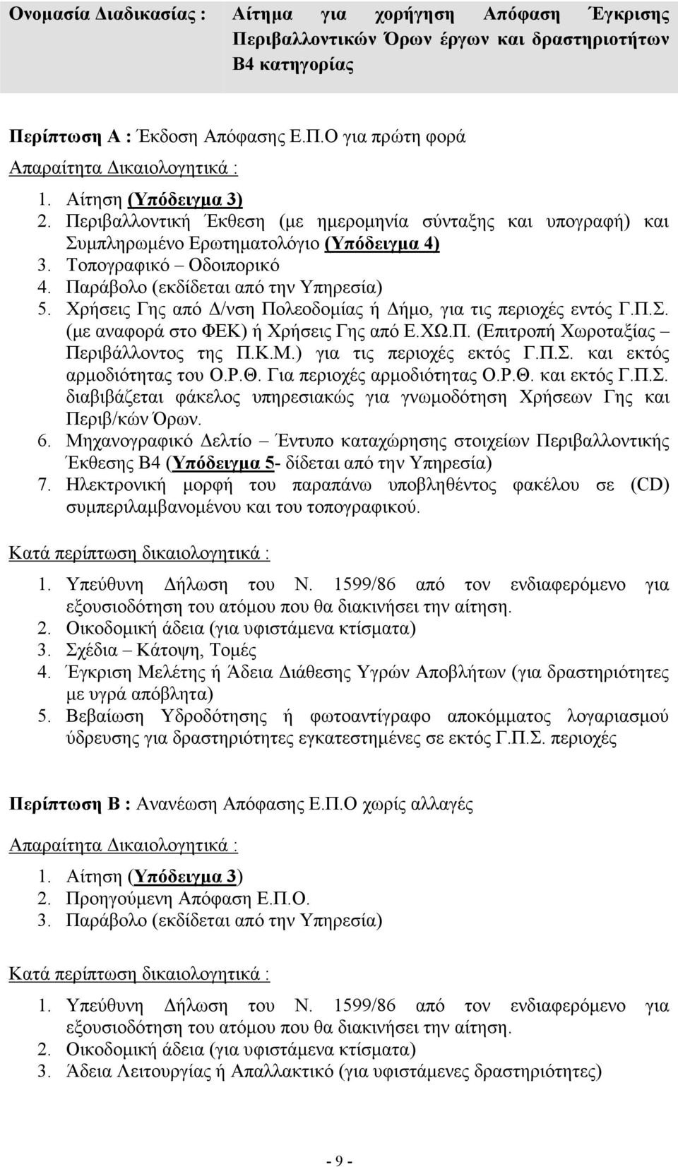 Χρήσεις Γης από Δ/νση Πολεοδομίας ή Δήμο, για τις περιοχές εντός Γ.Π.Σ. (με αναφορά στο ΦΕΚ) ή Χρήσεις Γης από Ε.ΧΩ.Π. (Επιτροπή Χωροταξίας Περιβάλλοντος της Π.Κ.Μ.) για τις περιοχές εκτός Γ.Π.Σ. και εκτός αρμοδιότητας του Ο.