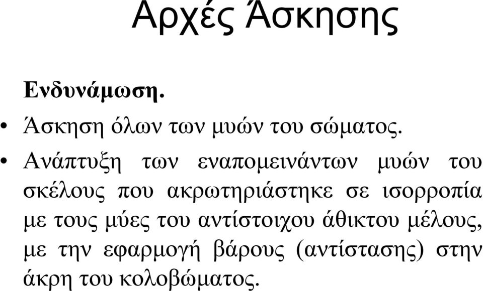 ακρωτηριάστηκε σε ισορροπία με τους μύες του αντίστοιχου