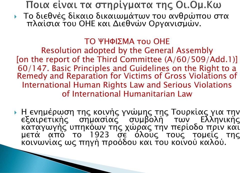 Basic Principles and Guidelines on the Right to a Remedy and Reparation for Victims of Gross Violations of International Human Rights Law and Serious