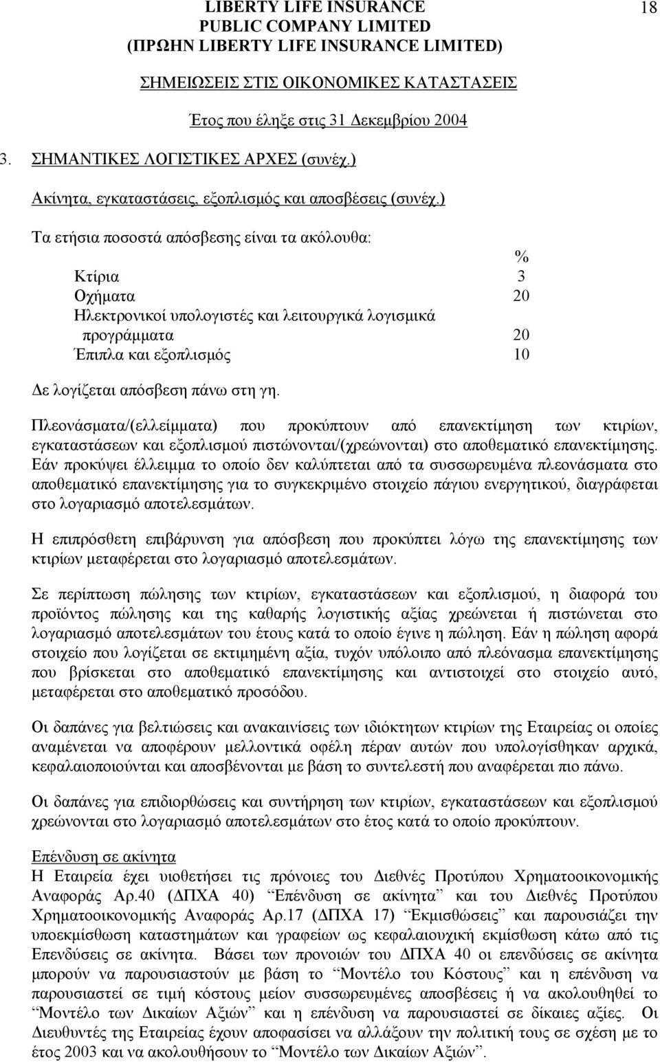 Πλεονάσµατα/(ελλείµµατα) που προκύπτουν από επανεκτίµηση των κτιρίων, εγκαταστάσεων και εξοπλισµού πιστώνονται/(χρεώνονται) στο αποθεµατικό επανεκτίµησης.