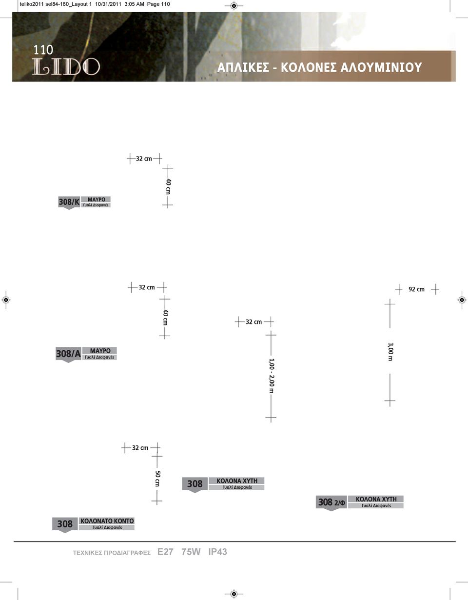 92 cm 308/Α 1,00-2,00 m 3,00 m 32 cm 50 cm 308 ΚΟΛΟΝΑ ΧΥΤΗ 308