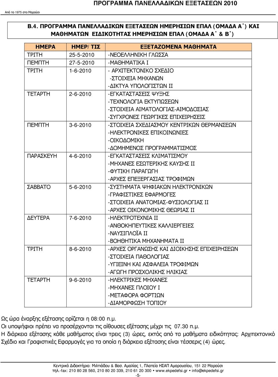 -ΣΥΓΧΡΟΝΕΣ ΓΕΩΡΓΙΚΕΣ ΕΠΙΧΕΙΡΗΣΕΙΣ ΠΕΜΠΤΗ 3-6-2010 -ΣΤΟΙΧΕΙΑ ΣΧΕ ΙΑΣΜΟΥ ΚΕΝΤΡΙΚΩΝ ΘΕΡΜΑΝΣΕΩΝ -ΗΛΕΚΤΡΟΝΙΚΕΣ ΕΠΙΚΟΙΝΩΝΙΕΣ -ΟΙΚΟ ΟΜΙΚΗ - ΟΜΗΜΕΝΟΣ ΠΡΟΓΡΑΜΜΑΤΙΣΜΟΣ ΠΑΡΑΣΚΕΥΗ 4-6-2010 -ΕΓΚΑΤΑΣΤΑΣΕΙΣ